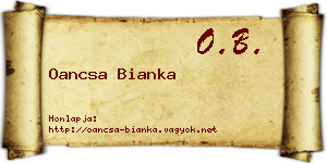 Oancsa Bianka névjegykártya